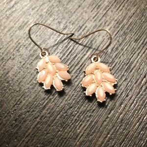Pink and rose gold dangle earrings